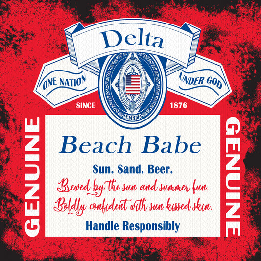 Beach Babe Distressed Label Digital File for Sublimation and/or Printing
